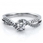 0.50 CT TW  Twist Band Diamond Engagement Ring,14K White Gold 